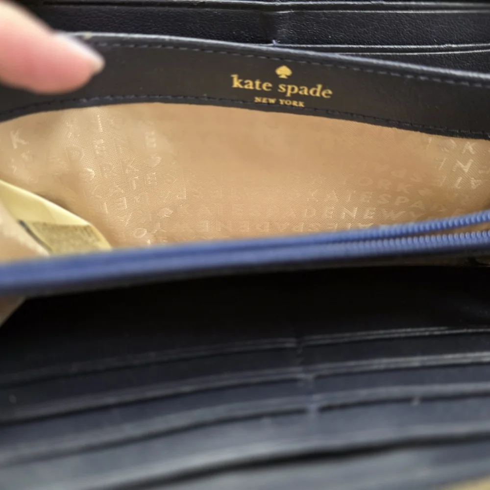 Kate Spade Blue Plaid Wallet - Picture 6 of 9